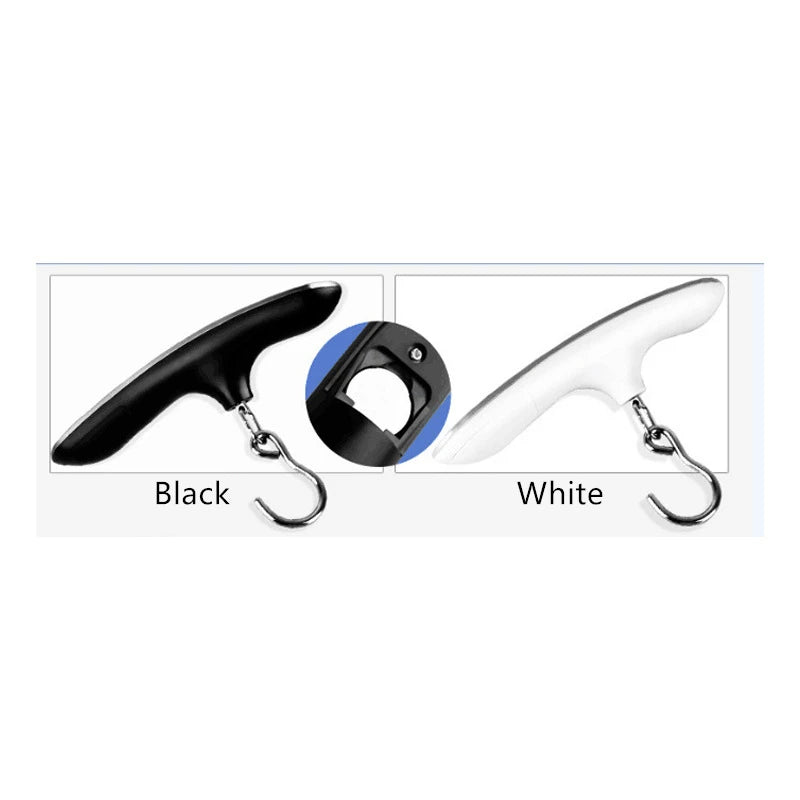 The AirportPRO digital hanging luggage scale with LCD screen for travel weight check.