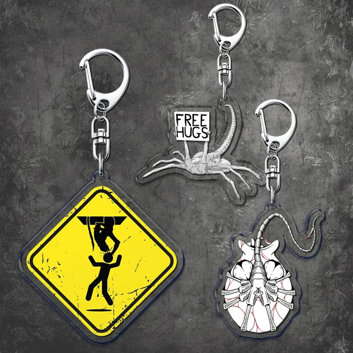 Awesome Alien Keychains—Backpack Keychain Charms Ripley Key Rings | Resurrection, Prometheus, Covenant, Predator, Requiem, Romulus, Earth