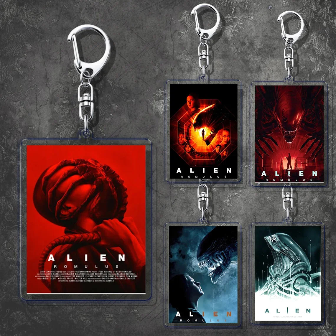 Awesome Alien Keychains—Backpack Keychain Charms Ripley Key Rings | Resurrection, Prometheus, Covenant, Predator, Requiem, Romulus, Earth