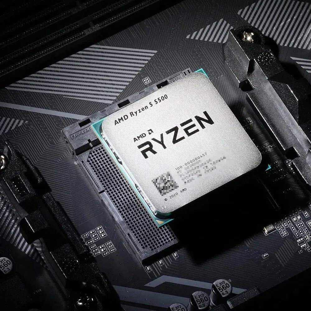 AMD Ryzen 5 3600 processor on a motherboard