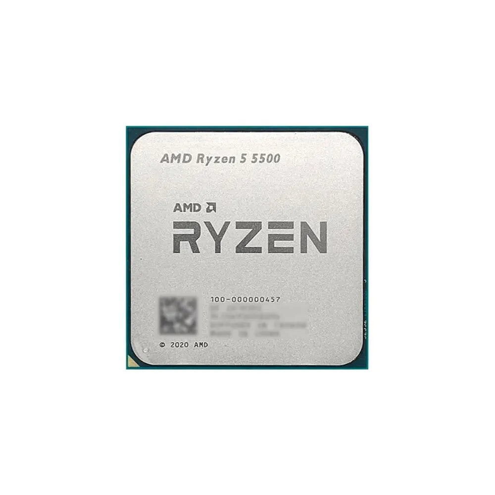 AMD Ryzen 5 5500 CPU on a white background