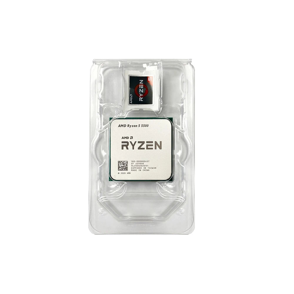 AMD Ryzen CPU in packaging on a white background