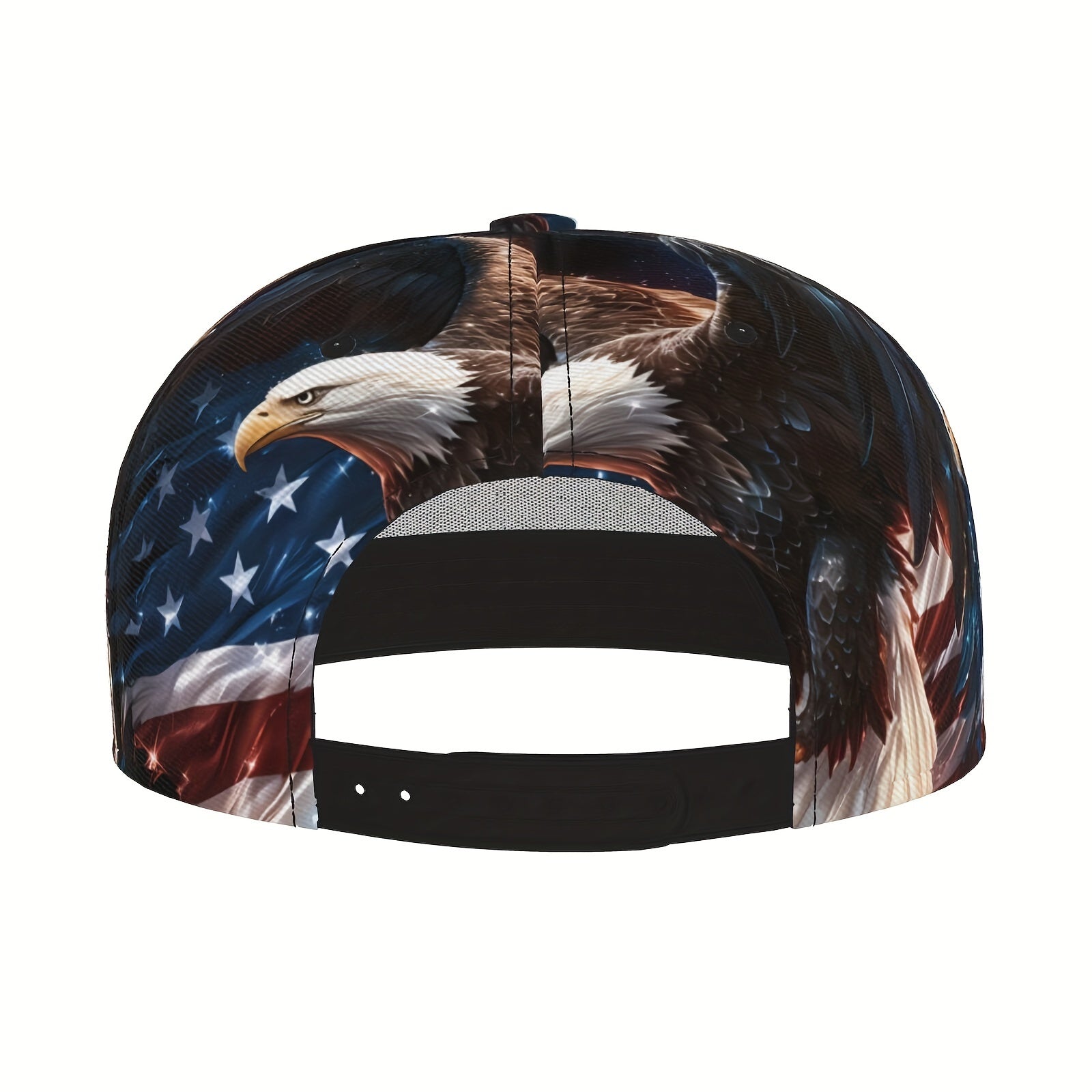 Cap with American flag and eagle design on a white background
