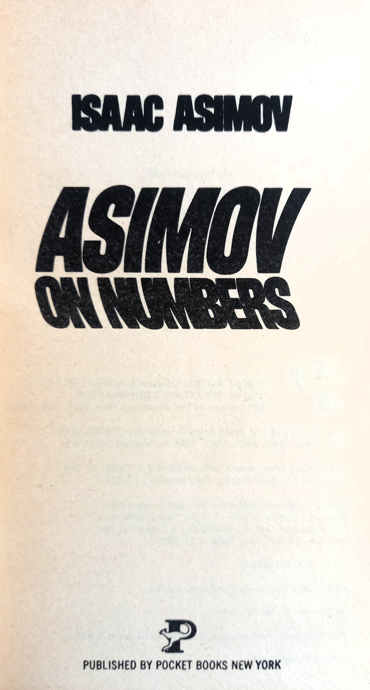 Asimov on Numbers by Isaac Asimov