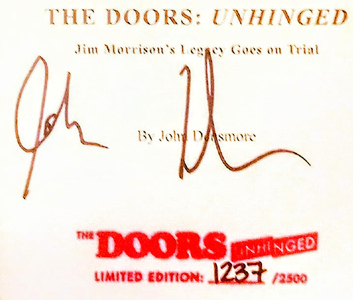 Autographed John Densmore: The Doors Unhinged Hardcover Limited Edition