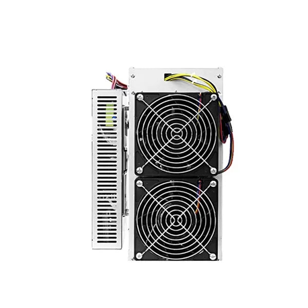 Computer power supply unit with fans on a white background