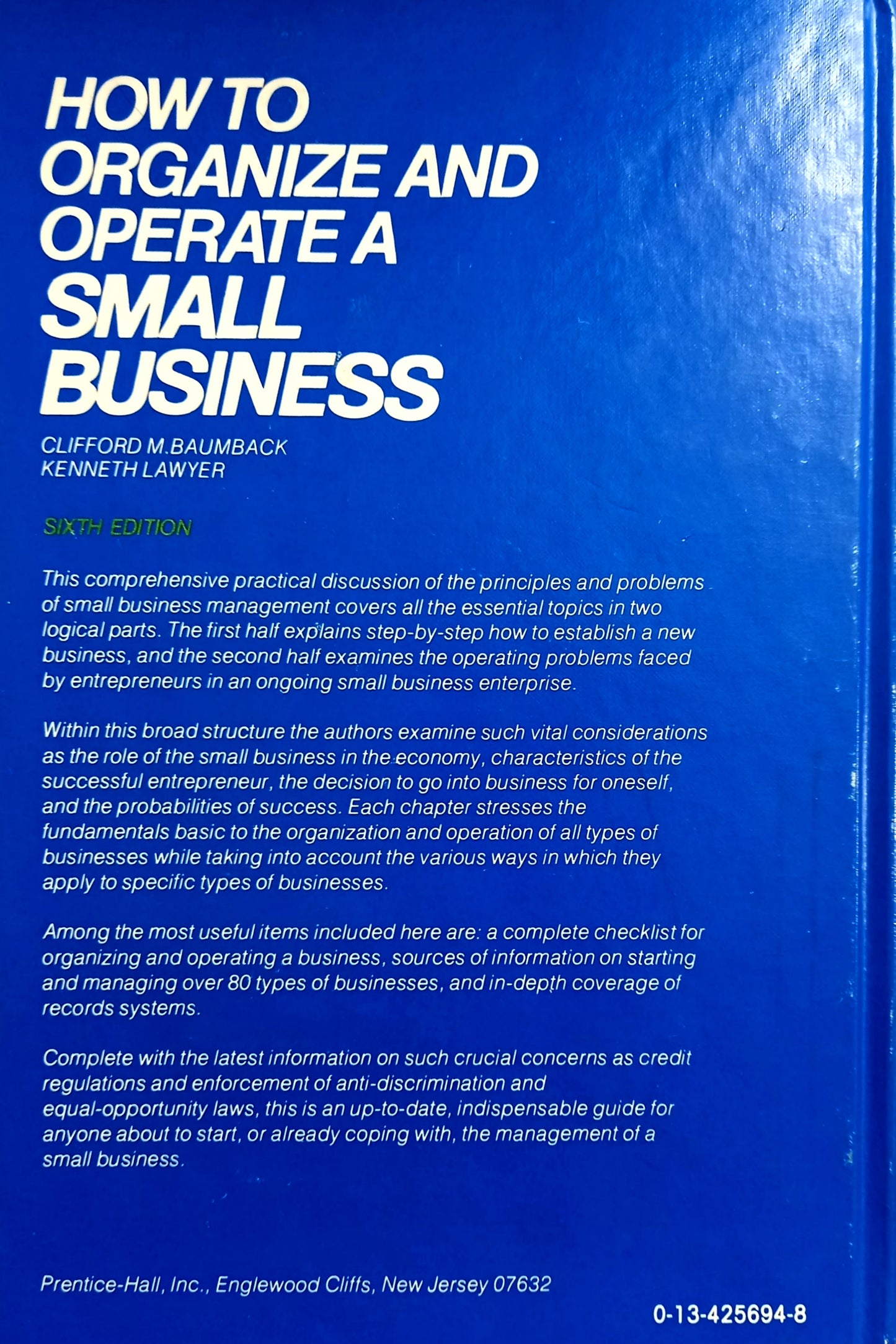 How to Organize and Operate a Small Business: Sixth Edition