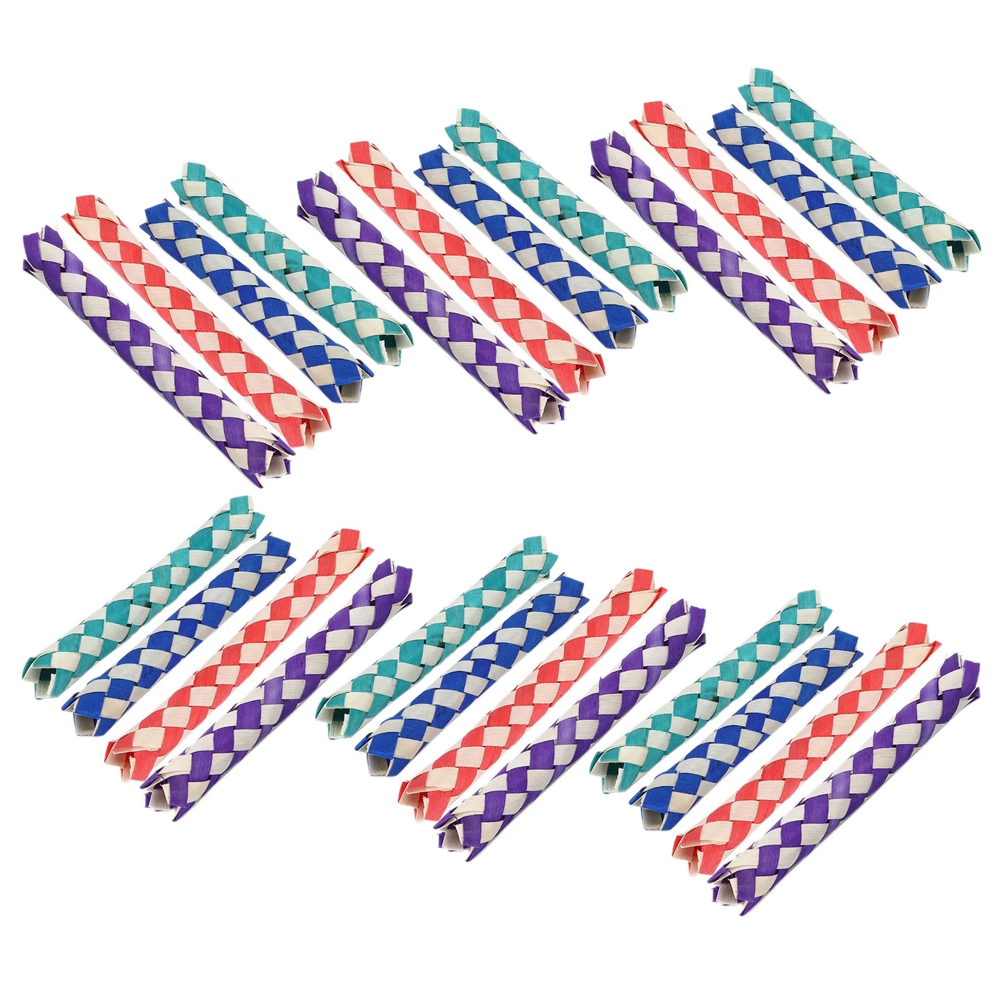 bamboo chinese finger trap pulled by two fingers