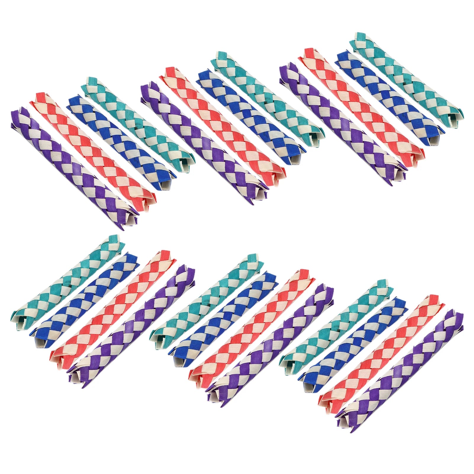 bamboo chinese finger trap pulled by two fingers