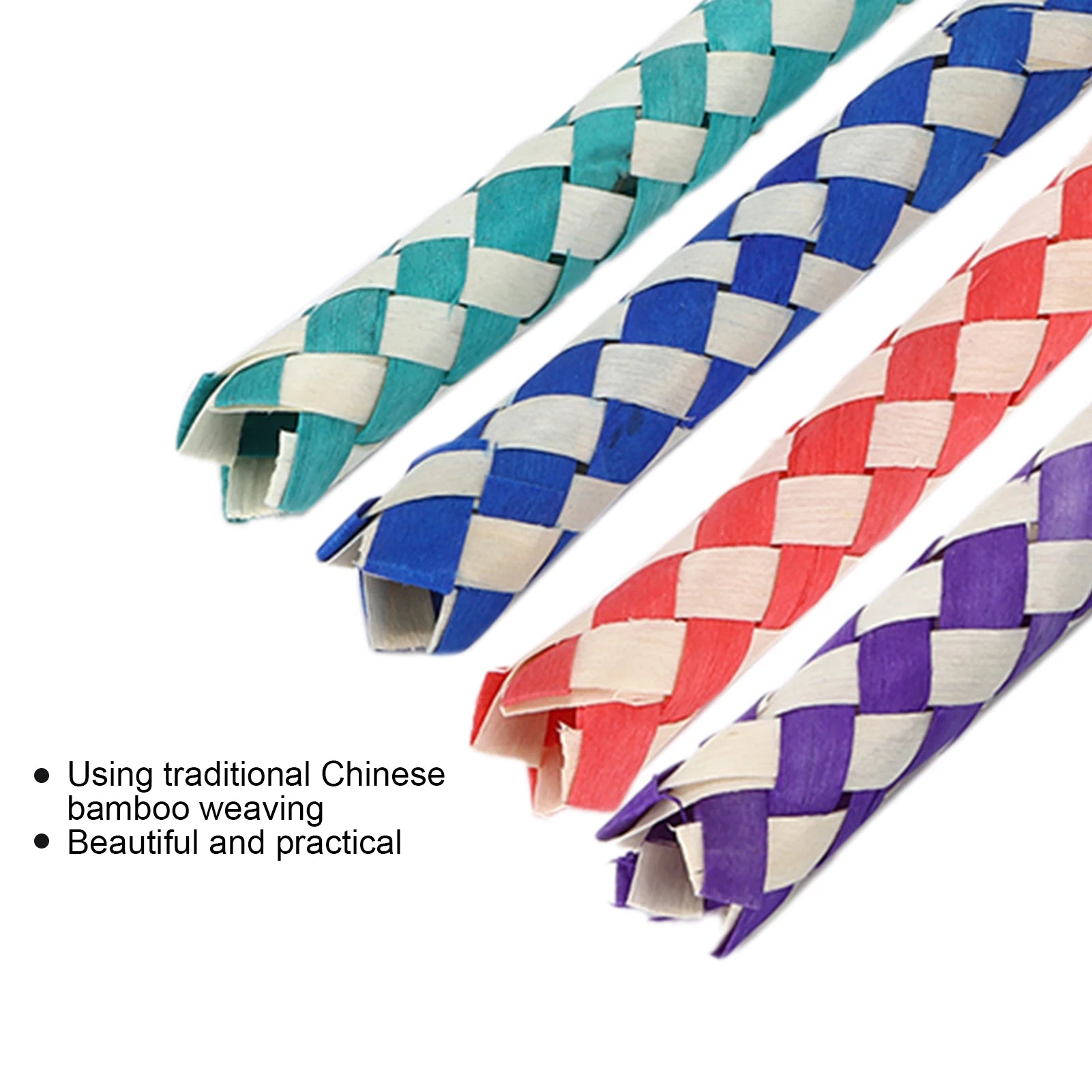 bamboo chinese finger trap pulled by two fingers