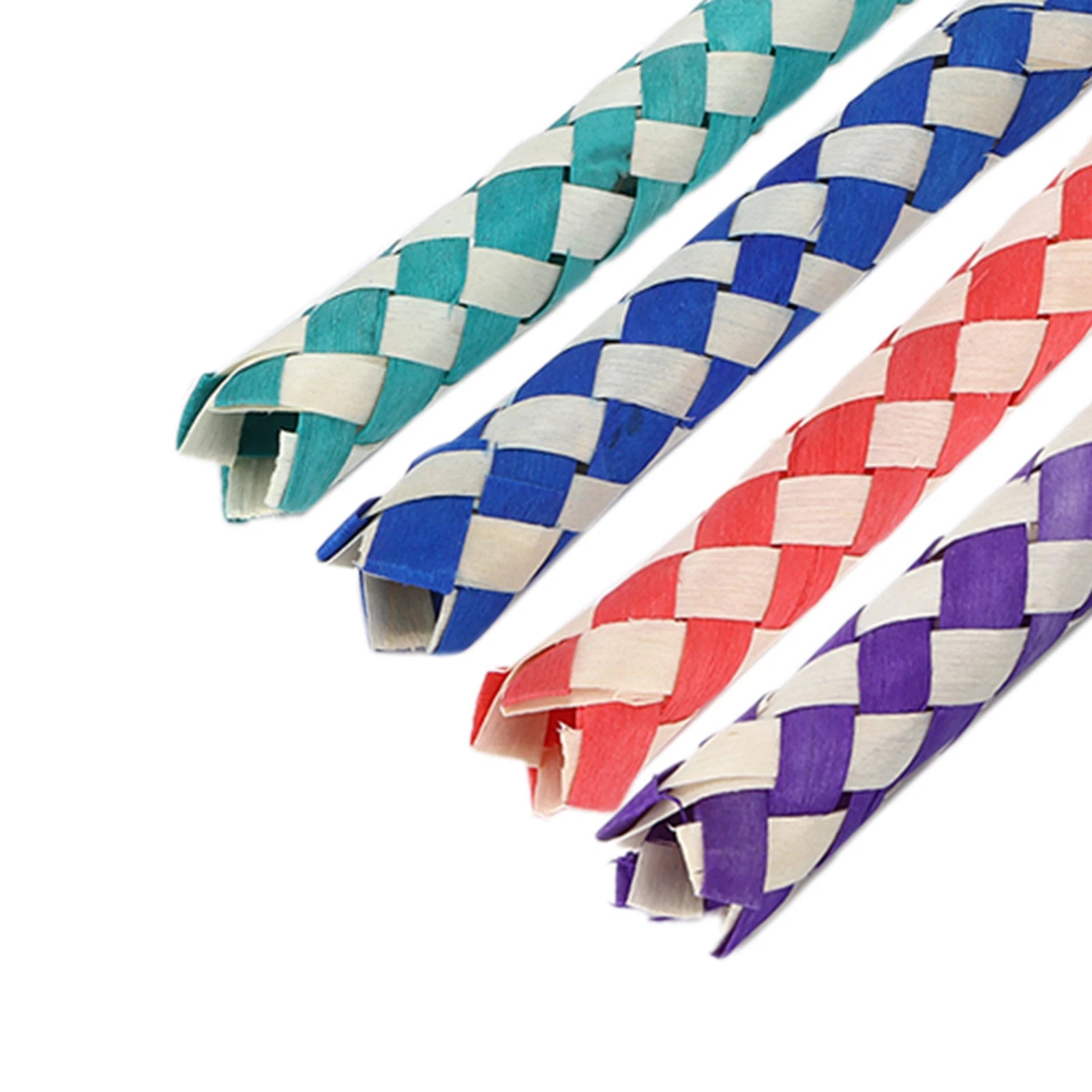 bamboo chinese finger trap pulled by two fingers