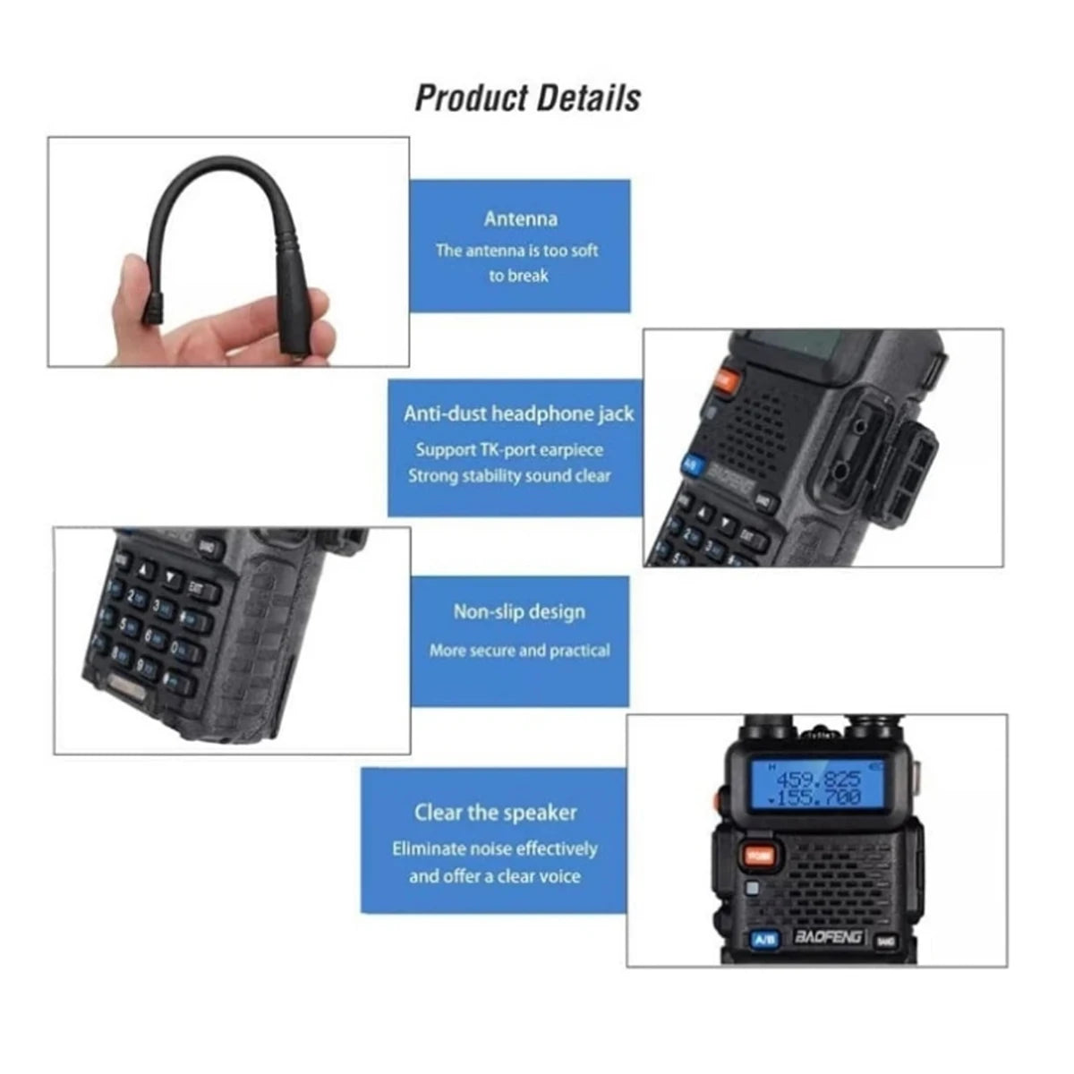 Baofeng UV-5R Dual Band Ham Radio – USB Upgraded Portable Two-Way Radio