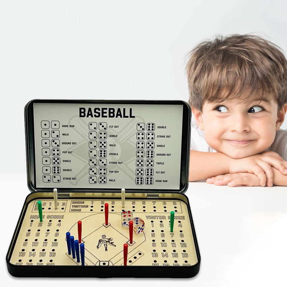 Baseball scorecard game with a child on a white background
