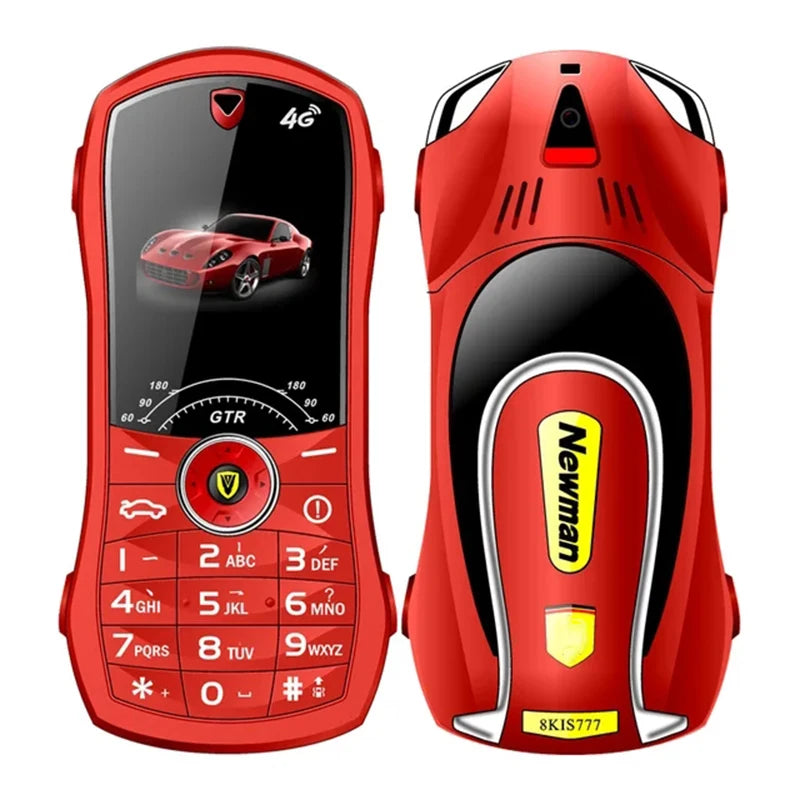Race Car Mini-Mobile Cellphone Sans Camera | Dual SIM Basic Cell Phone Safe-Student Privacy Wireless