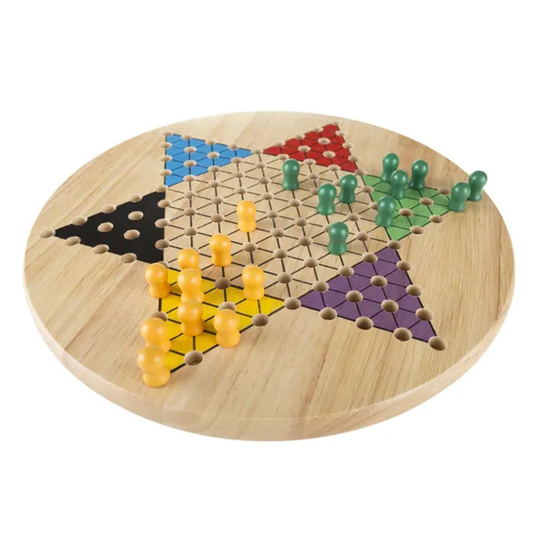 Chinese Checkers Game Night Classic With Wooden Board & Pegs