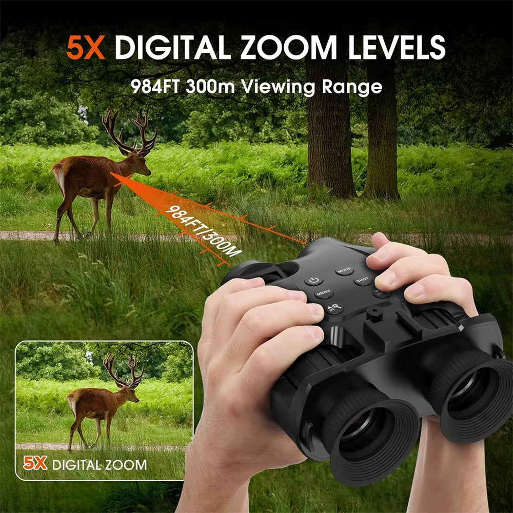 Night Vision Sight Binoculars N4 HD Video 320+ yd Pitch Black Range