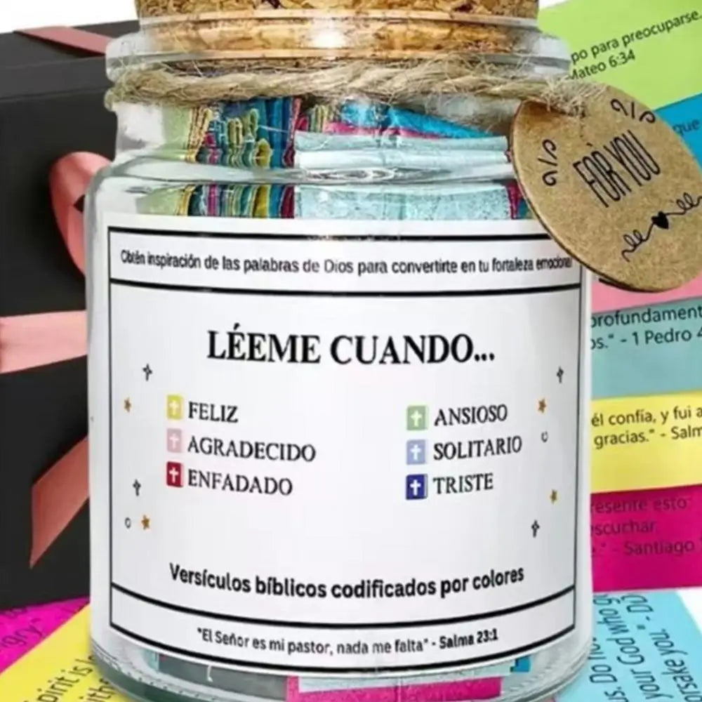 Spanish Bible Verse Jar | Random Scripture & Spiritual Support