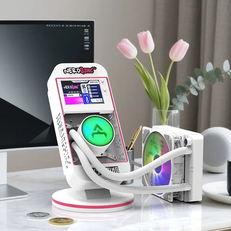 Bitaxe NerdQaxe++ BTC Mining 4.8Th/s Water Cooling Low Noise Bitcoin Miner