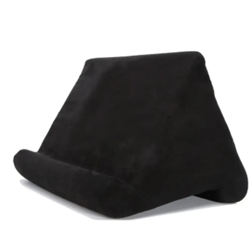 Black 'Multipurpose display of 'Pad Prop Pillow Tablet Stand | Soft Sponge Wedge for Reading, Streaming & Gaming' Model backside.