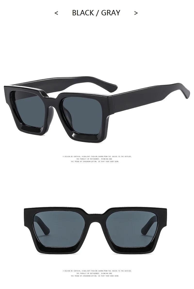 Black sunglasses with gray lenses on a white background