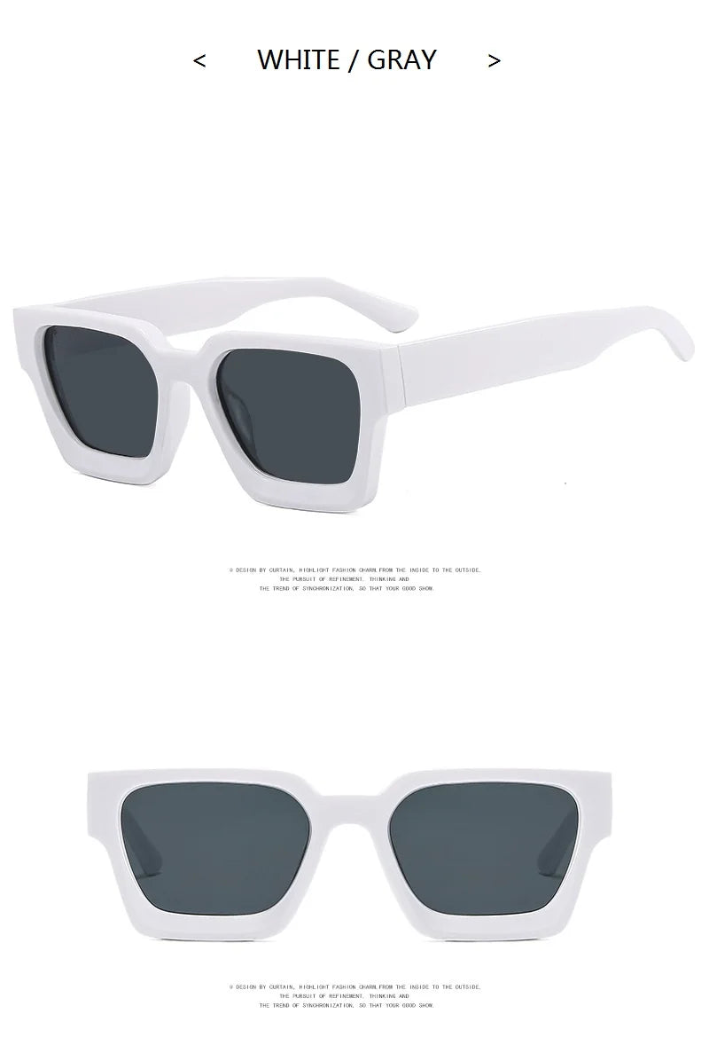 White sunglasses with dark lenses on a white background