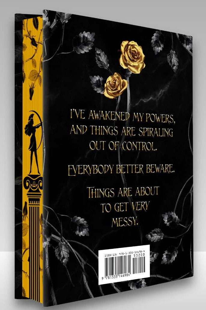 Angled image displaying back cover of Bonds of Hercules by Jasmine Mas — original and deluxe hardcover editions published by Harlequin Enterprises ULC (2025).