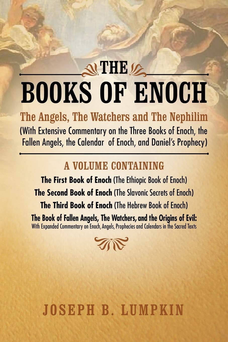 Book cover of 'The Books of Enoch' by Joseph B. Lumpkin with gold background and text.