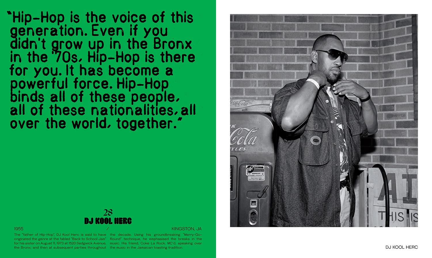Section of the book "The Book of Rhyme & Reason: Hip-Hop [1994–1997]" by Peter Spirer, featuring DJ and MC, DJ Kool Herc.