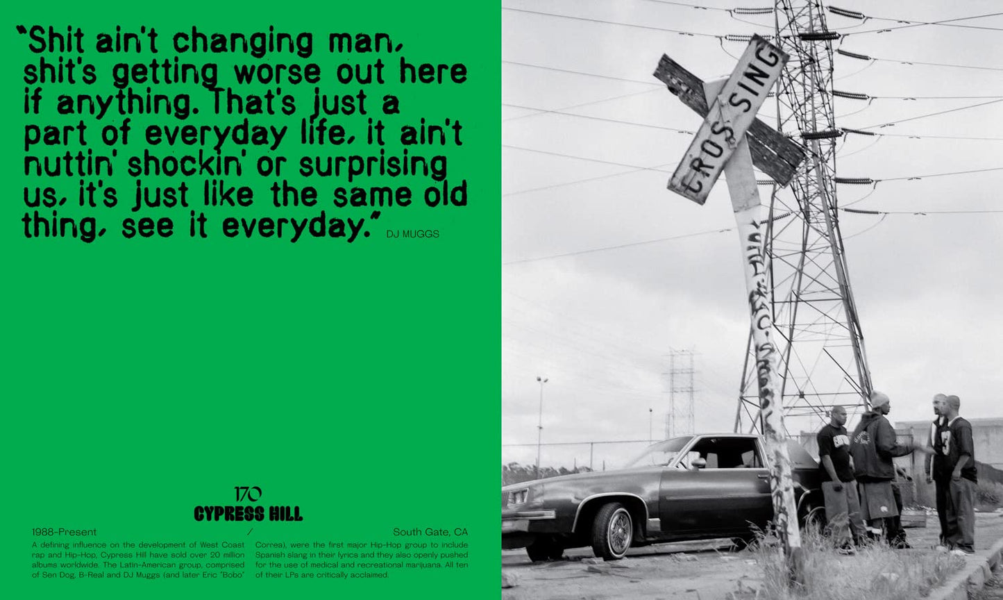 Section of the book "The Book of Rhyme & Reason: Hip-Hop [1994–1997]" by Peter Spirer, featuring Rap group Cypress Hill.