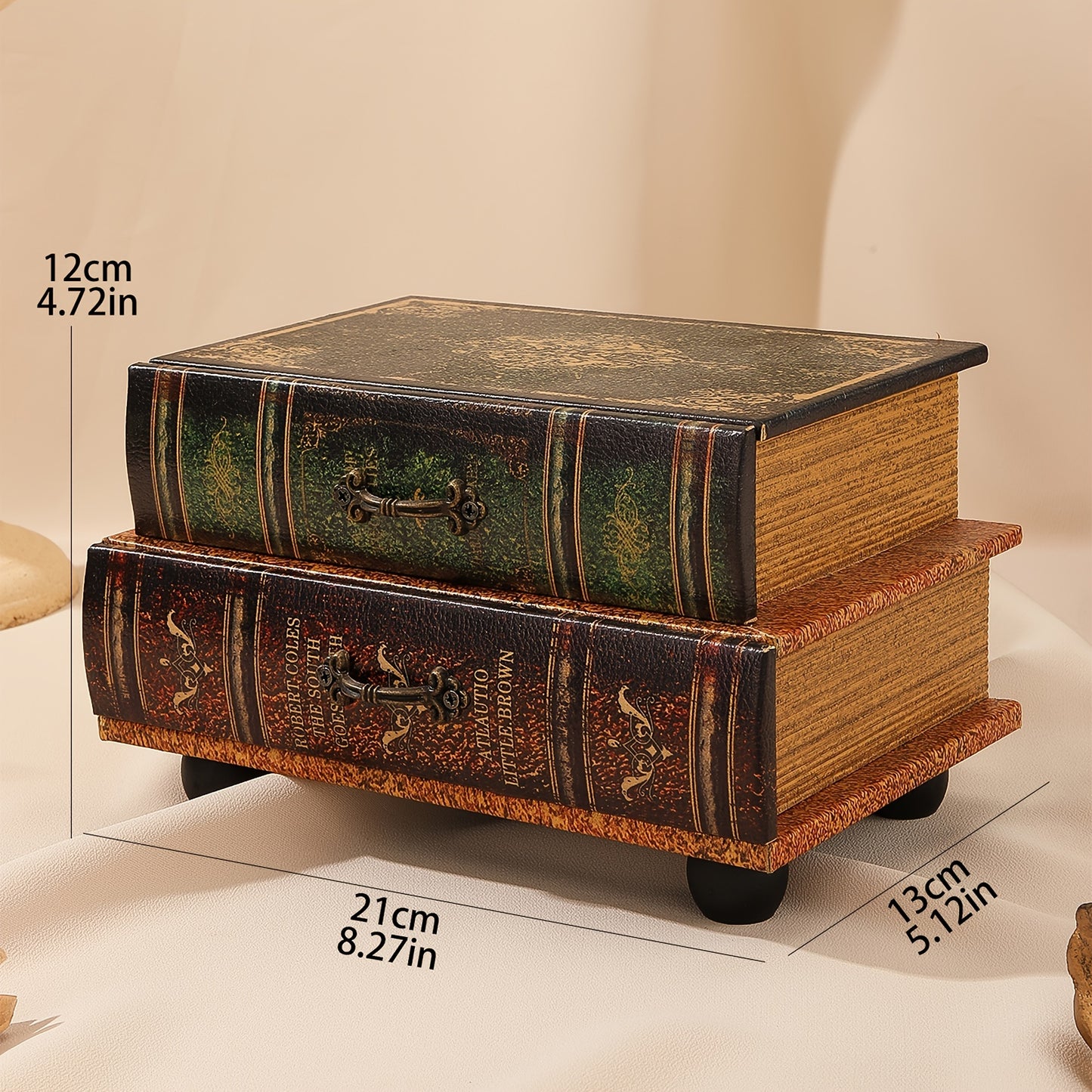 Wooden Book Stack Decoy | Secret Stash-Spot for Valuables