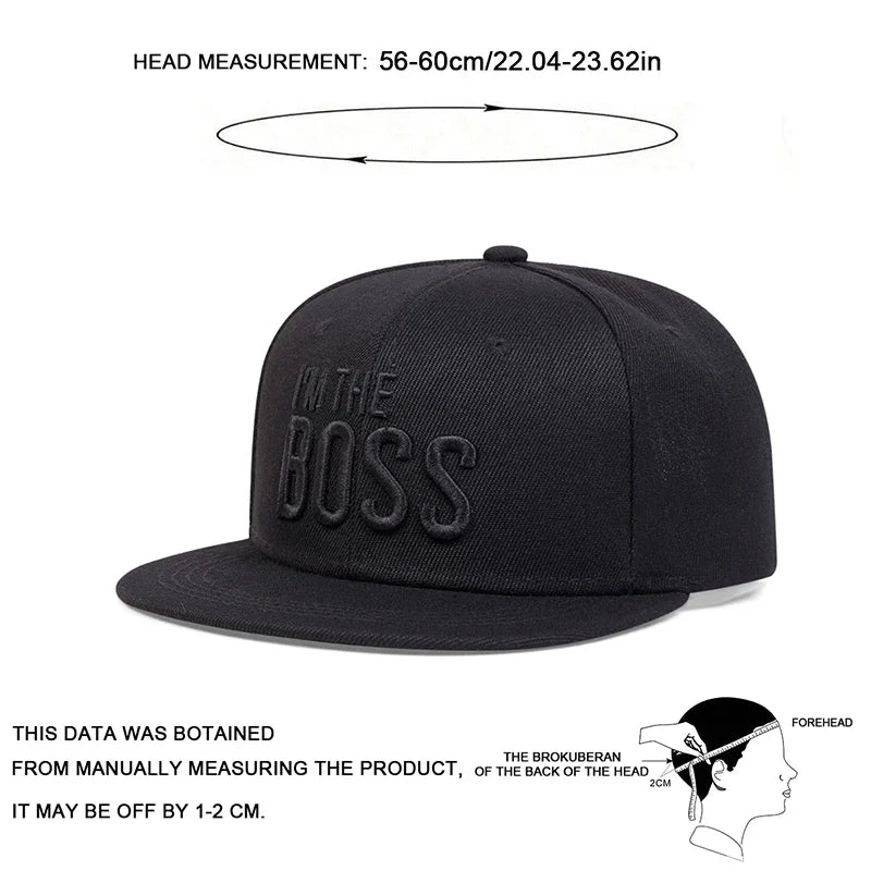 I’m the Boss Snapback Hat – Flat Brim Adjustable Cap | Streetwear Hip Hop Baseball Cap