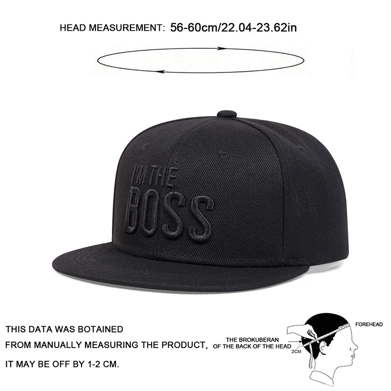 I’m the Boss Snapback Hat – Flat Brim Adjustable Cap | Streetwear Hip Hop Baseball Cap