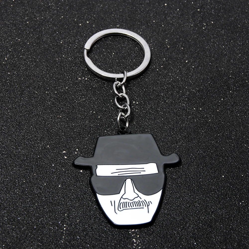 Breaking Bad Keychain Set – Walter White Heisenberg & Logo Metal Keyring | TV Show Backpack Pendant Accessories