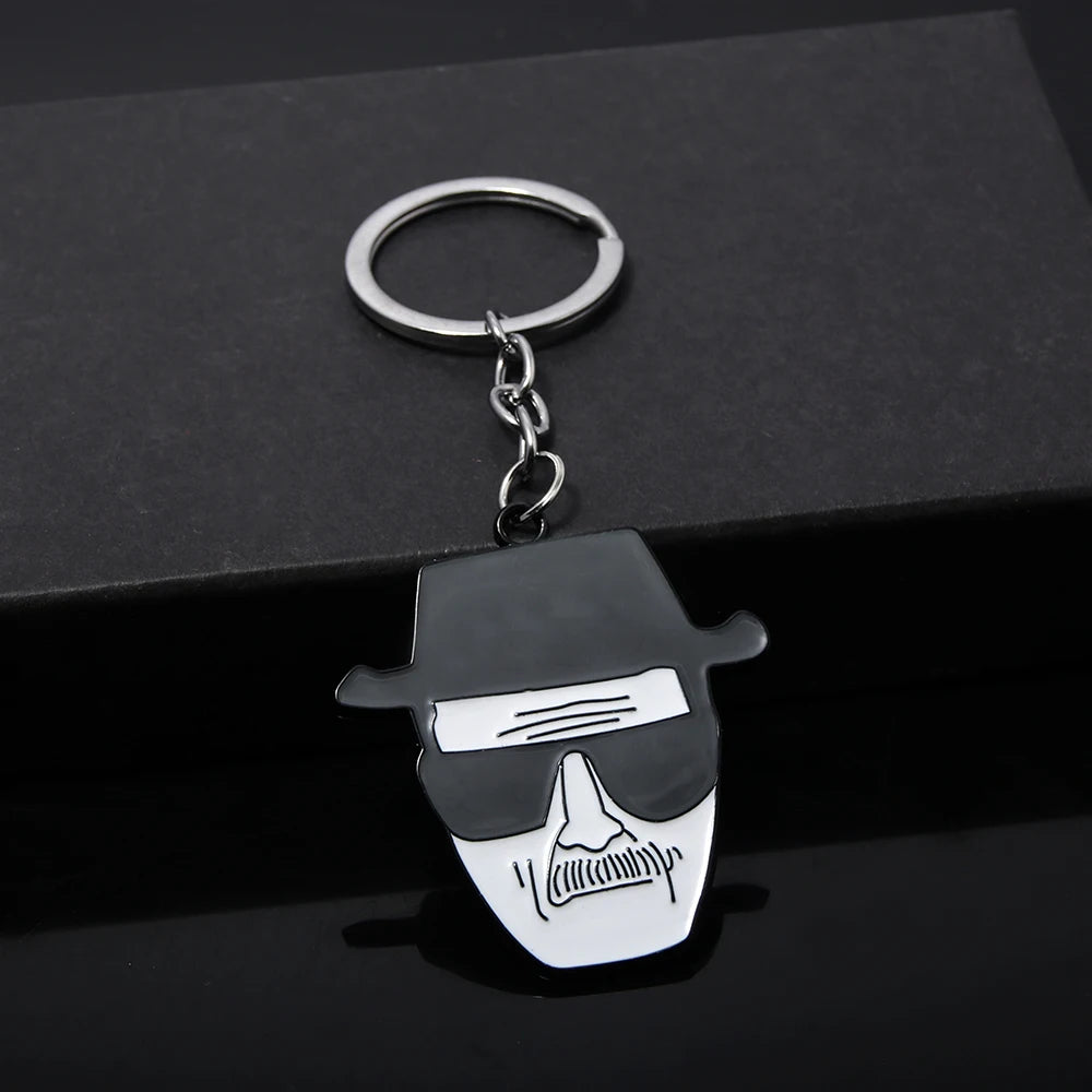 Breaking Bad Keychain Set – Walter White Heisenberg & Logo Metal Keyring | TV Show Backpack Pendant Accessories