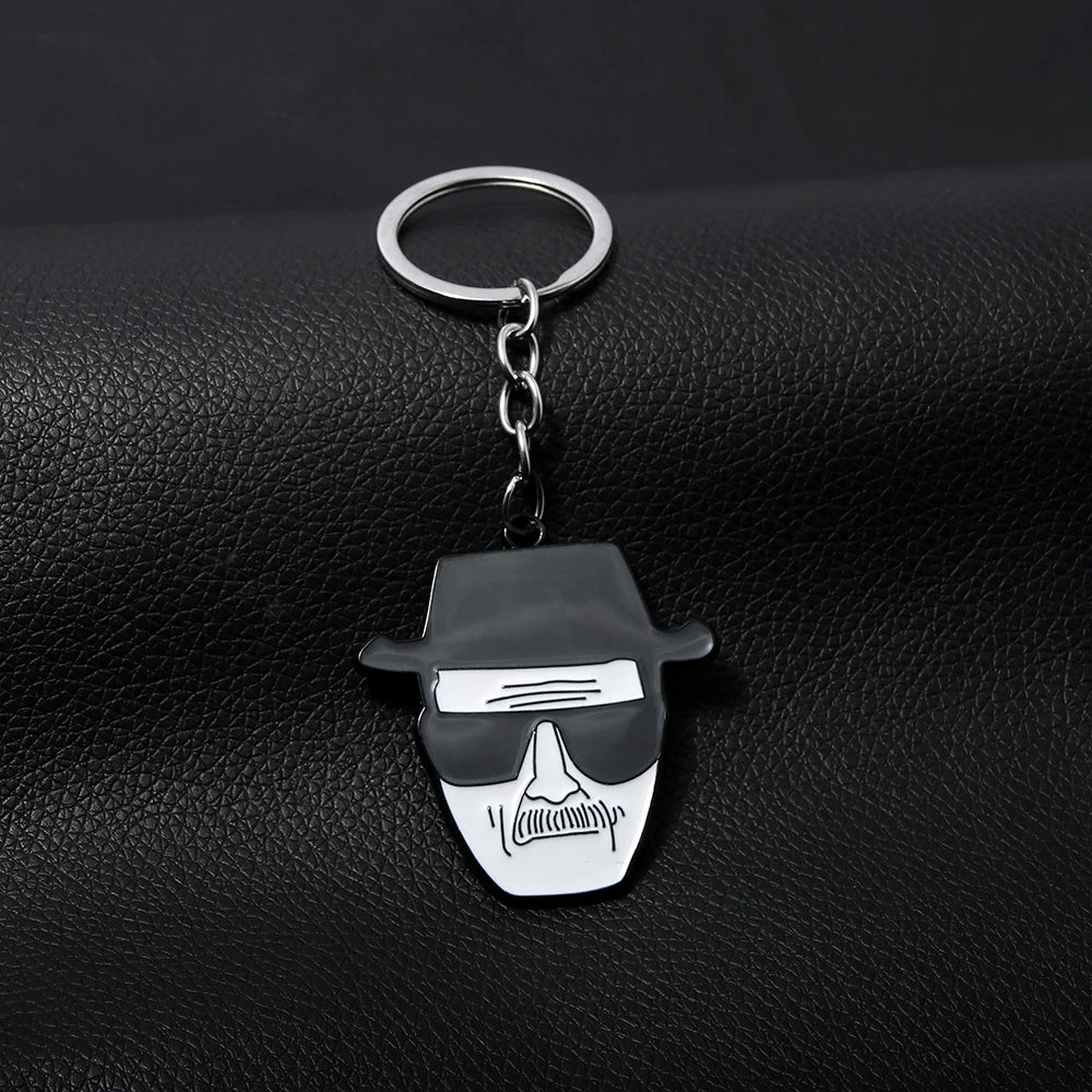 Breaking Bad Keychain Set – Walter White Heisenberg & Logo Metal Keyring | TV Show Backpack Pendant Accessories