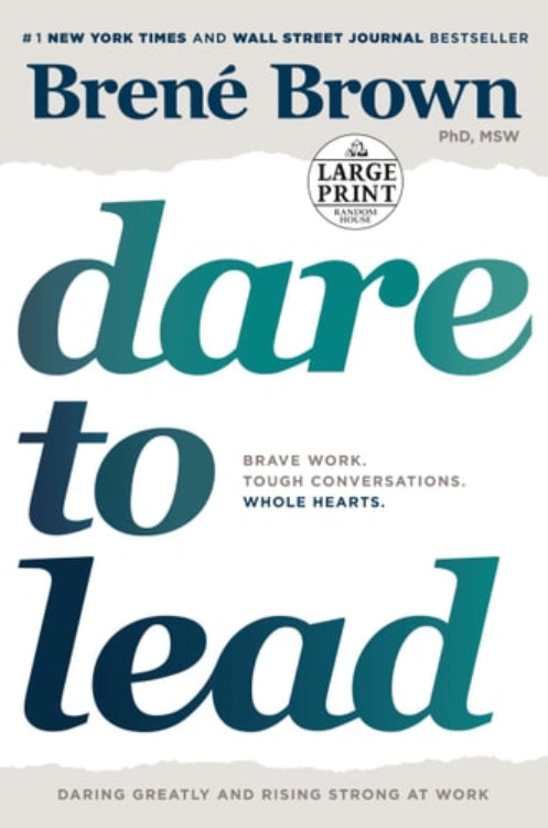 Book cover of 'Dare to Lead' by Brené Brown with large print label.