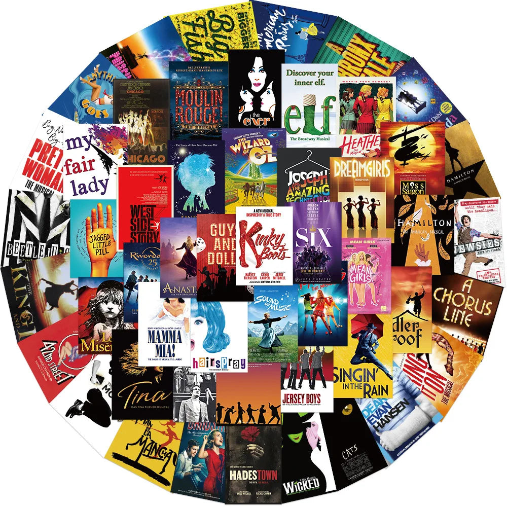 Broadway Musical Sticker Sets | Stage Sensations Theater Stickers & Decal Bundles