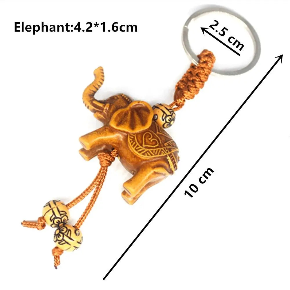 Lucky elephant spiritual keychain with detailed engraving