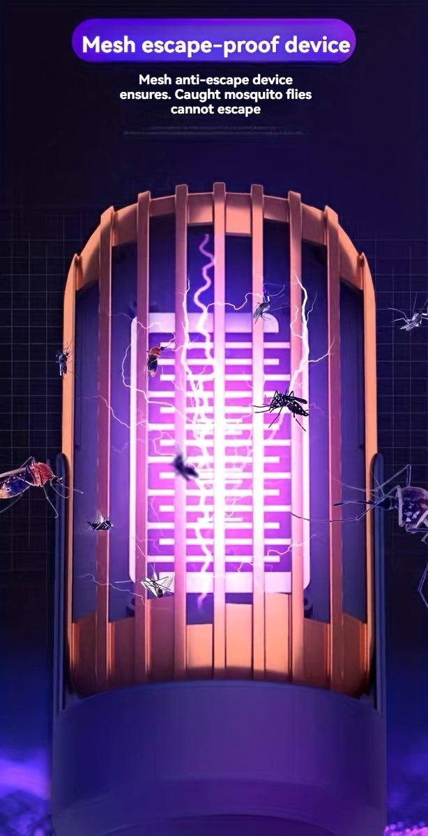 Mosquito trap with mesh anti-escape device on a dark background