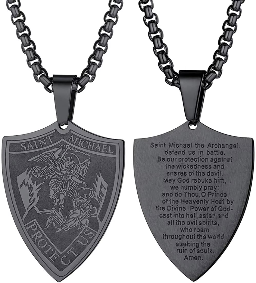 Archangel Michael Shield Pendant Necklace: Divine Protection and Power