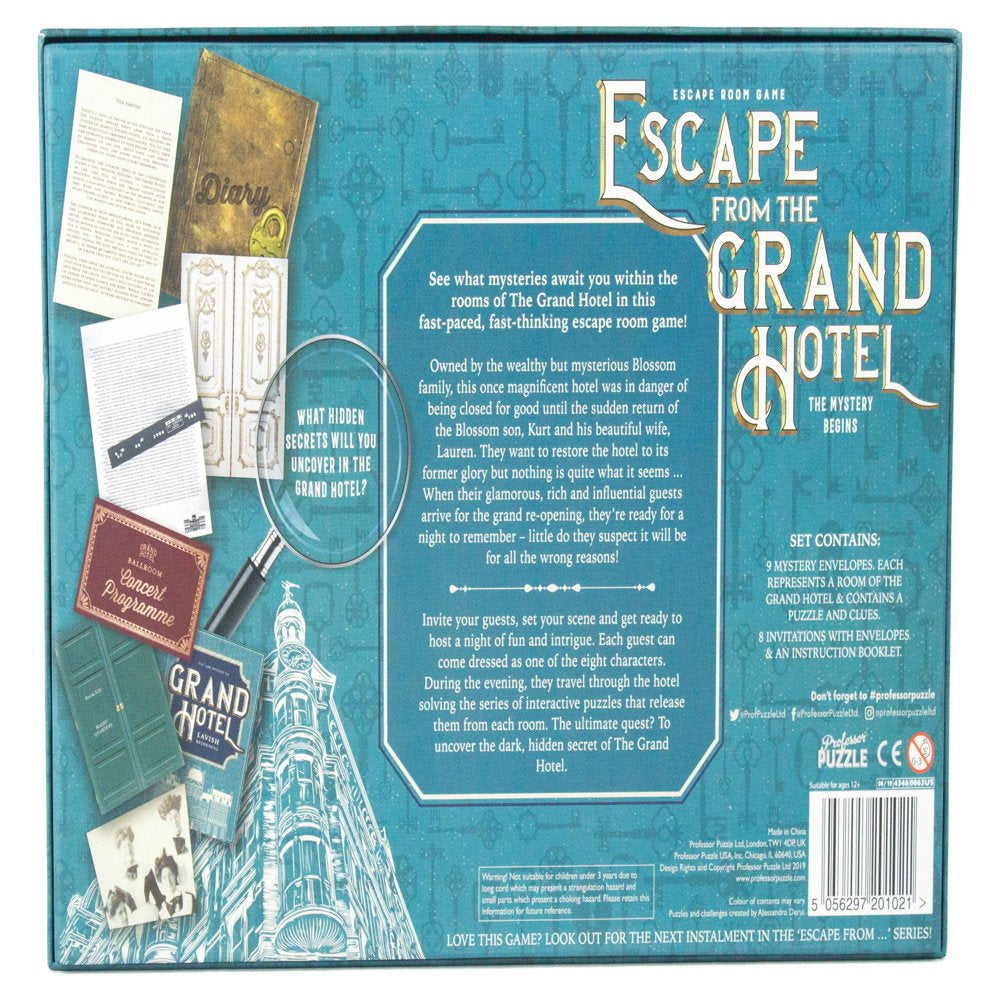 Escape from the Grand Hotel "Escape Room" Mystery Game