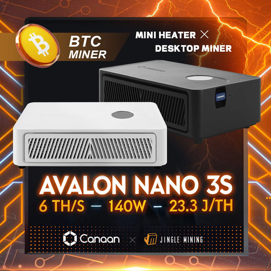 Close-up of the Avalon Nano 3S air inlet, magnetic dustproof filter, and USB port for Wi-Fi module connectivity BTC Miner with Avalon Nano 3S branding on a dynamic background
