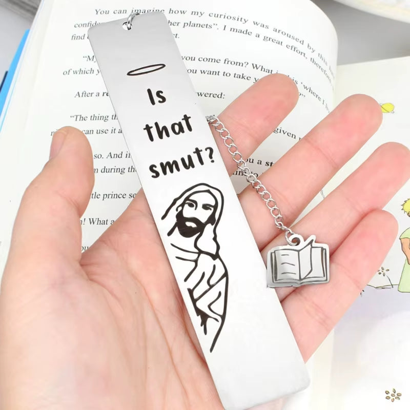 Peaking Jesus Funny Bookmark - Stainless Steel Gift for Readers