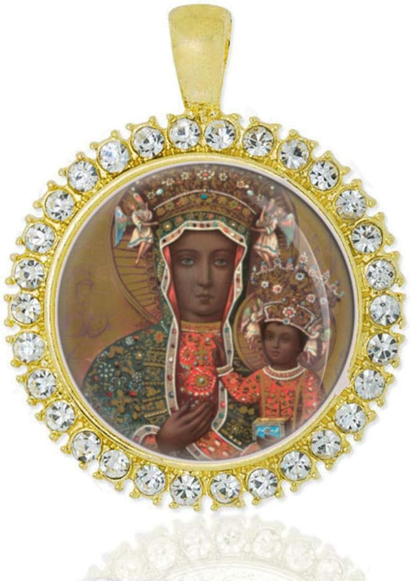 Black Madonna Necklace - Polish Our Lady of Czestochowa Precious Piece