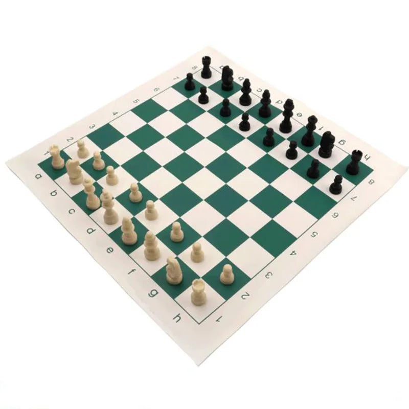 Chessboard with pieces on a white background