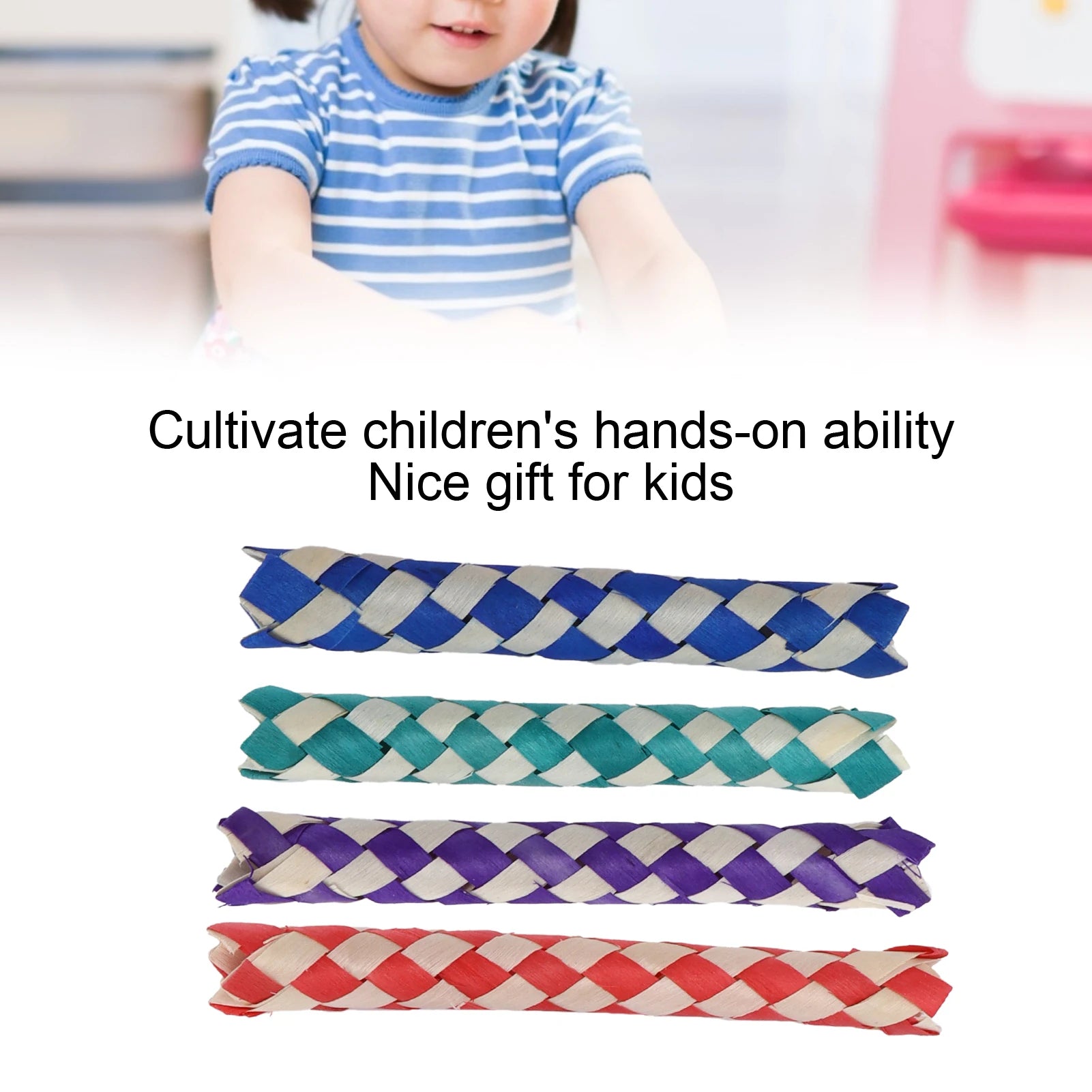 bamboo chinese finger trap pulled by two fingers