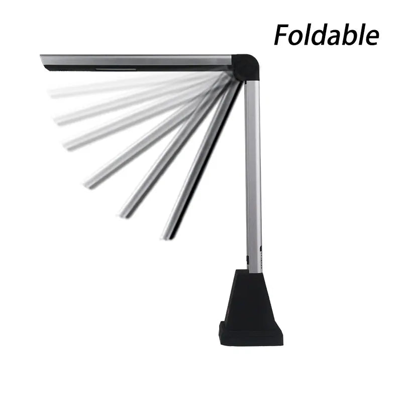 Foldable printer scanner with multiple adjustable arms on a white background