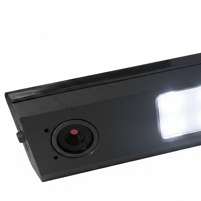 Printer scanner with visible LEDs on a white background