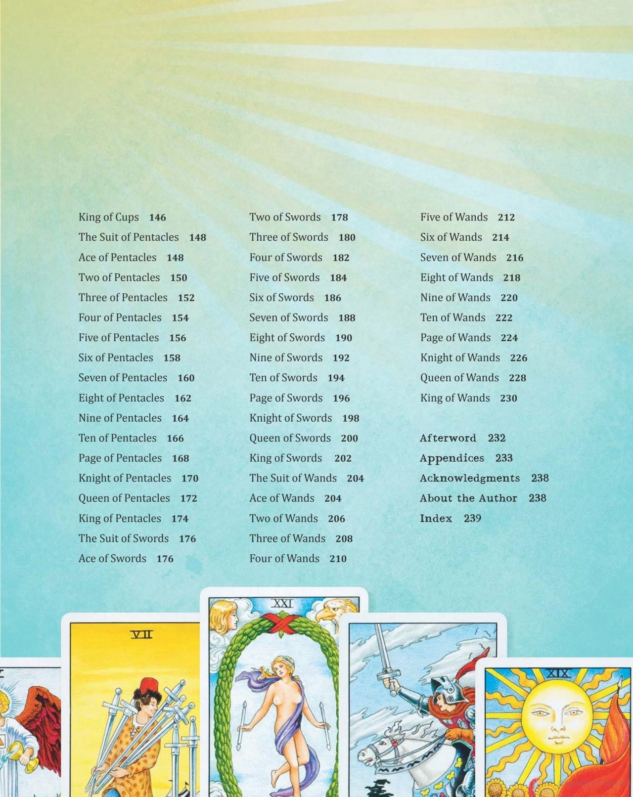 Page 2 Table of contents of The Ultimate Guide to Tarot: A Beginner's Guide to the Cards, Spreads, and Revealing the Mystery of the Tarot by Liz Dean