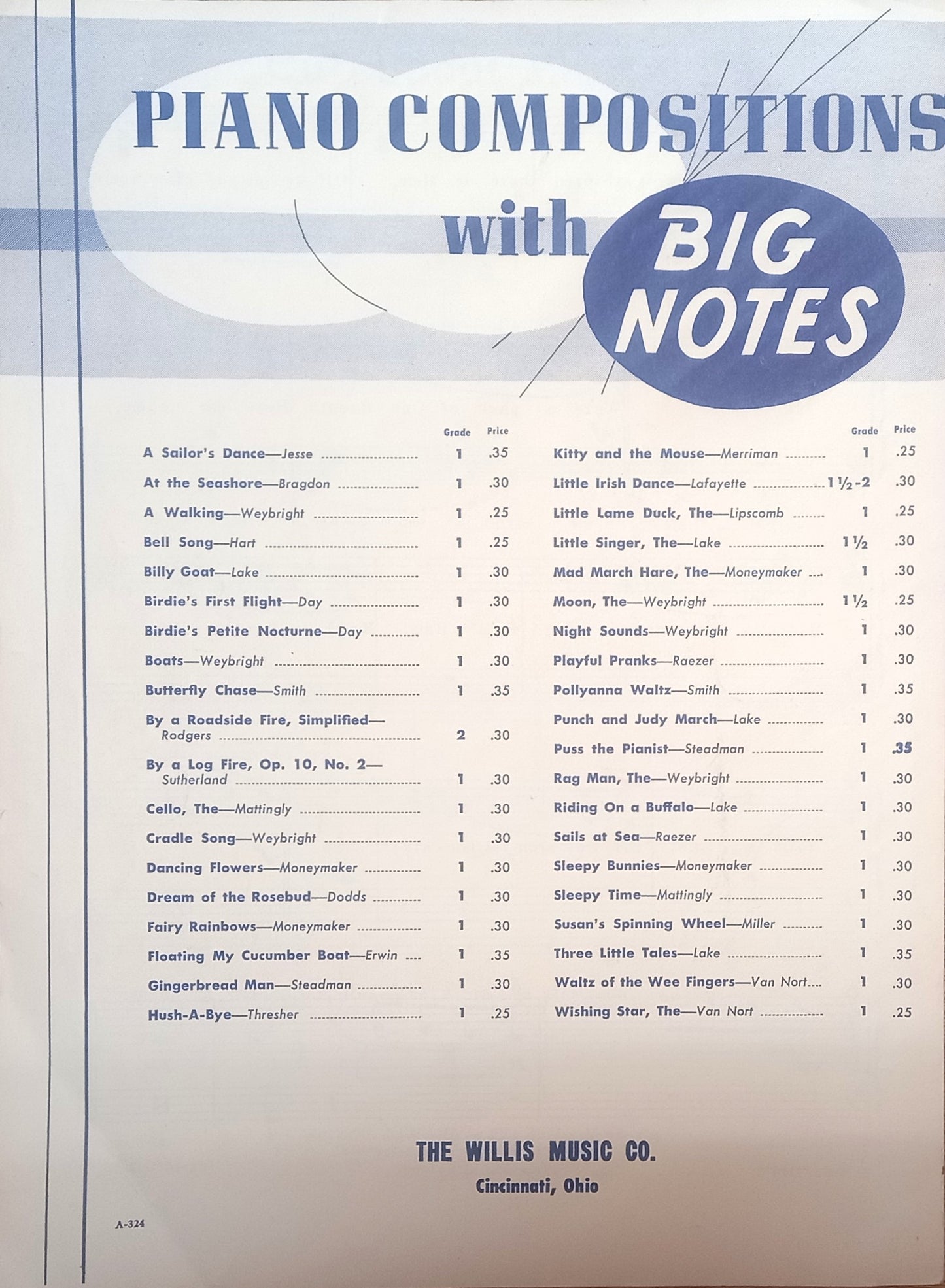 Cub Scout March: Piano Solo Sheet Music 1953 by Olga E. Prigge